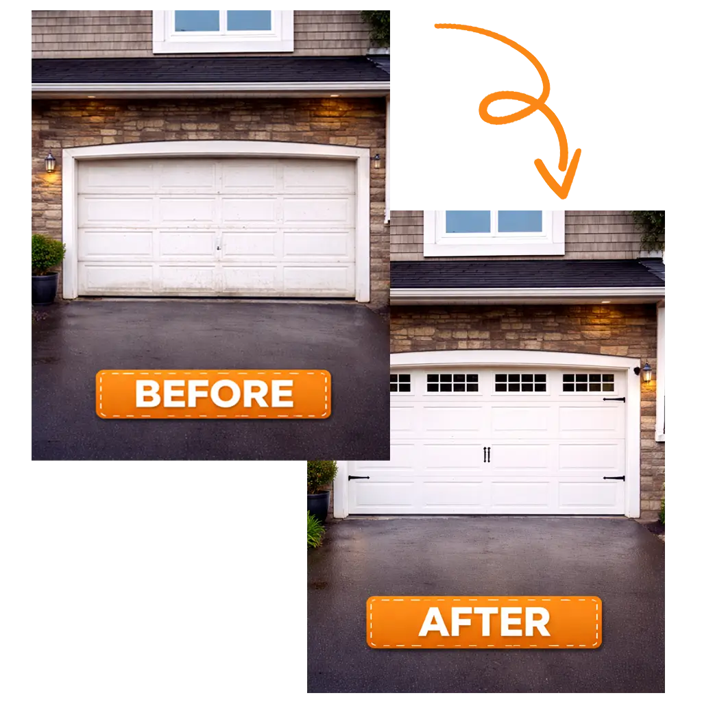 Before and After Garage Door Repair Forney TX